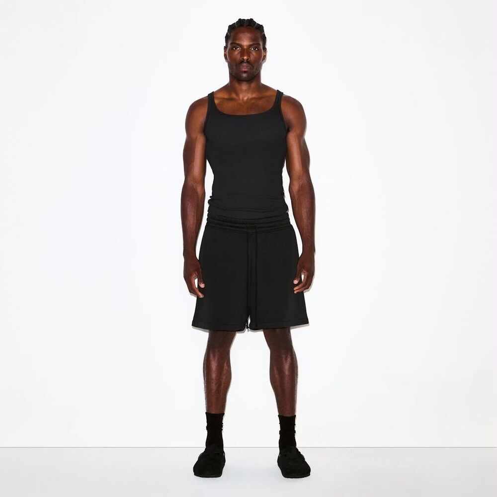 Skims Fleece Lounge Men’s Relaxed Shorts Washed Onyx 
Size Medium